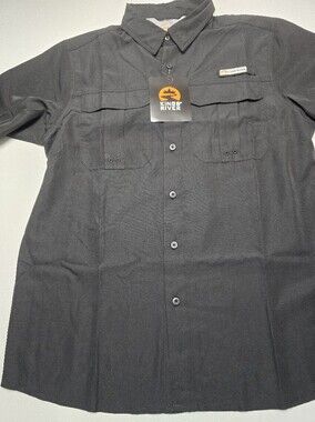 Men's Casual Button-Down Shirt - Black
